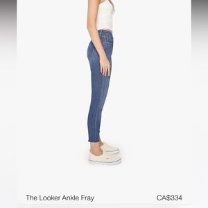 MOTHER LOOKER ANKLE FRAY 26 beyond a shadow doubt blue skinny designer jeans